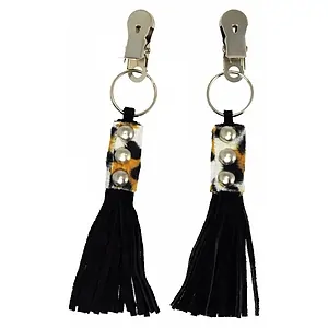 Cleme Pentru Sfârcuri din Piele Rimba Negru pe SexLab