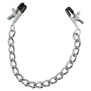 Cleme Sfârcuri Bad Kitty Chain Argintiu pe SexLab