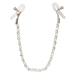 Cleme Pentru Sfarcuri Cu Lant Stralucitor Cleme Sfarcuri Crystal Chain Argintiu