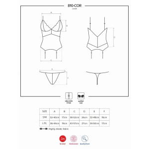 Corset Alb Elegant Obsessive 810-COR L-XL
