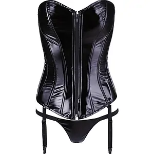 Corset Black Level Vinyl Ivanna Negru Corset Black Level Vinyl Ivanna Negru pe Sexlab.ro