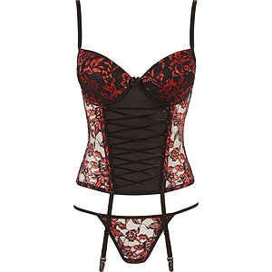 Corset Cottelli Collection Corsage Set Negru pe SexLab