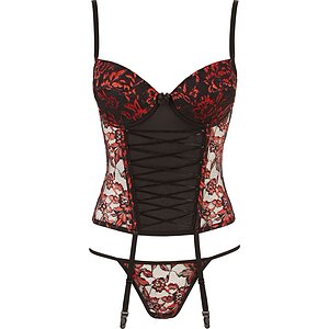 Corset Cottelli Collection Corsage Set Negru pe Sexlab.ro