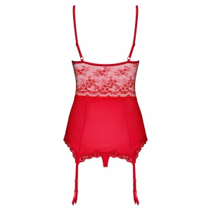Corset Cu Portjartier Obsessive Lovica Roșu S-M