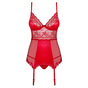 Corset Cu Portjartier Obsessive Lovica Roșu pe SexLab