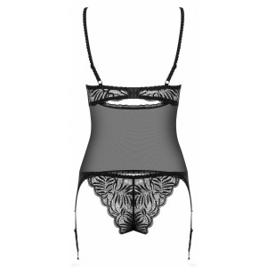 Corset Cu Șnur Obsessive Contica Negru L-XL
