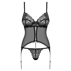 Corset Cu Șnur Obsessive Contica Negru pe SexLab
