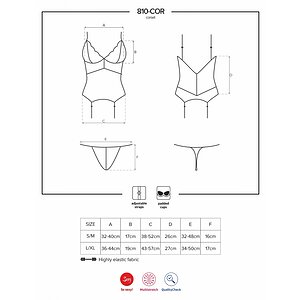 Corset Alb Elegant Obsessive 810-COR S-M