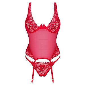 Corset Obsessive Lacelove Roșu pe Sexlab.ro