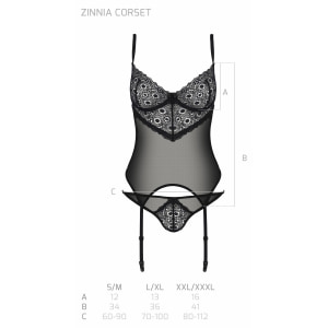 Corset Passion Eco Zinnia Negru L-XL