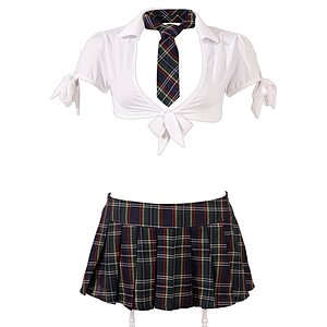 Costum Cottelli Collection Schoolgirl Alb pe SexLab