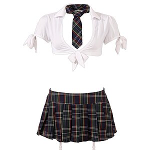 Costum Cottelli Collection Schoolgirl Alb Costum Cottelli Collection Schoolgirl Alb pe Sexlab.ro