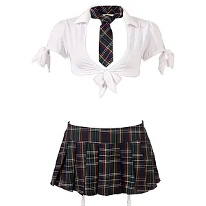 Costum Cottelli Collection Schoolgirl Alb pe Sexlab.ro