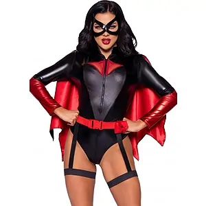 Costum Leg Avenue Bat Woman Bodysuit Negru pe SexLab