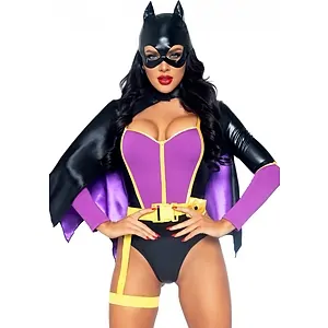 Costum Leg Avenue Bombshell Bat Mov pe SexLab