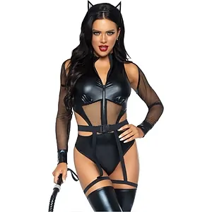 Costum Leg Avenue Criminal Kitty Negru pe SexLab