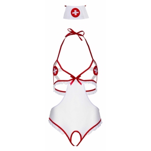 Costum Leg Avenue Naughty Nurse Body Alb pe SexLab