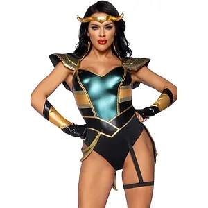 Costum Leg Avenue Trickster Goddess Jacquard Verde Costum Leg Avenue Trickster Goddess Jacquard Verde pe SexLab