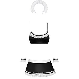 Costum Obsessive Maid Negru pe SexLab