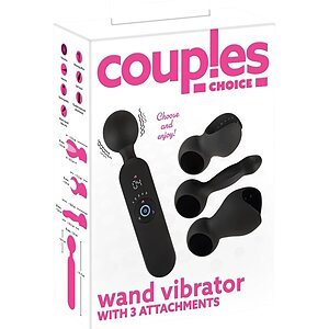 Vibrator Wand Cu 3 Accesorii Pentru Cuplu