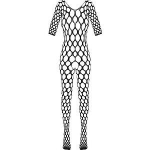 Crotchless Catsuit Cottelli Collection Forbidden Negru pe SexLab