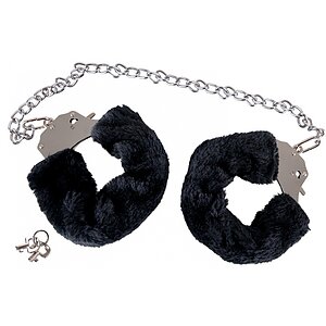 Cătușe Pufoase You2Toys Bigger Furry, Lanț 44 cm Negru pe SexLab