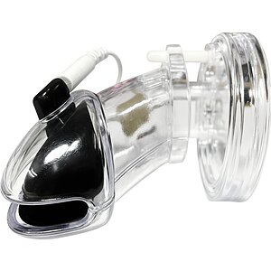 Cușcă Penis Electrică Discretă cu Telecomandă Transparent