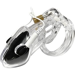 Cușcă Penis Electrică Discretă cu Telecomandă Transparent