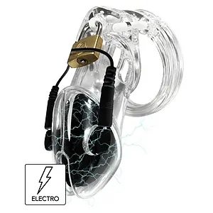 Cușcă Penis Electrică Discretă cu Telecomandă Transparent pe SexLab