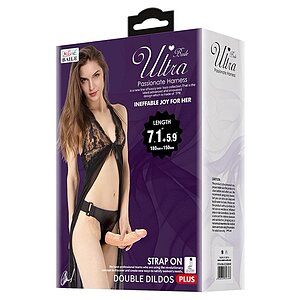 Debra Strap-On Dublu Realist, Ham Reglabil 15/18 cm pe SexLab