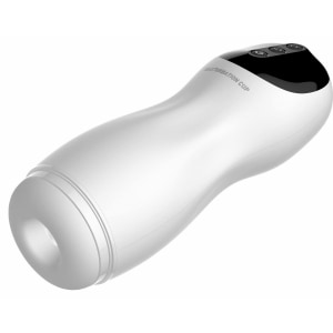 Deluxe Pro Masturbator Reîncărcabil cu Contracții și Vibrații Alb