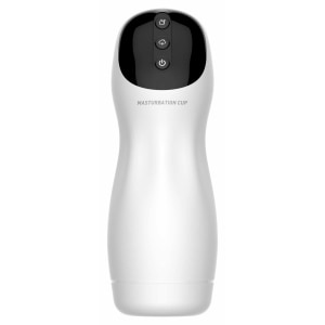 Deluxe Pro Masturbator Reîncărcabil cu Contracții și Vibrații Alb
