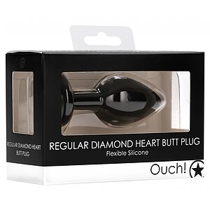 Diamond Heart Anal Plug Negru Regular