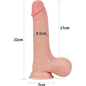 Dildo 22 cm Sliding Skin Dual-Layer – Textură Realistă pe SexLab