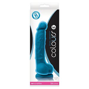 Dildo Colours Dual Density 5inch Albastru