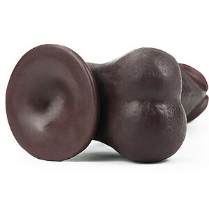 Dildo cu Ventuză Sliding Skin Dual Layer Dong Maro