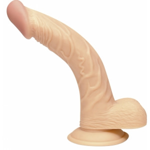 Dildo Curbat Passion Natural Cu Ventuza