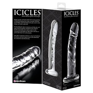 Dildo de Sticlă Icicles No 62 Transparent 18cm