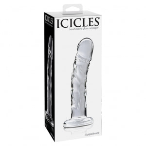 Dildo de Sticlă Icicles No 62 Transparent 18cm