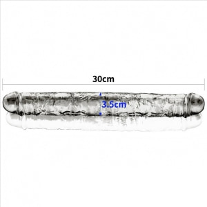 Dildo Dublu 30cm Flawless Transparent