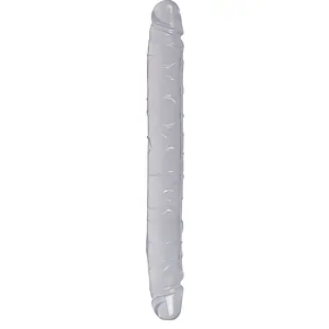 Dildo Dublu Crystal Duo Transparent pe SexLab