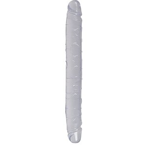 Dildo Dublu Crystal Duo Transparent pe SexLab