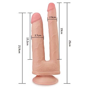 Dildo Dublu Cu Ventuză Skinlike Soft
