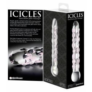 Dildo Icicles Hand Blown Glass 17.8cm Transparent