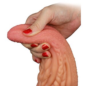 Dildo În Formă De Limbă Platinum 25cm – Strat Dublu Maro
