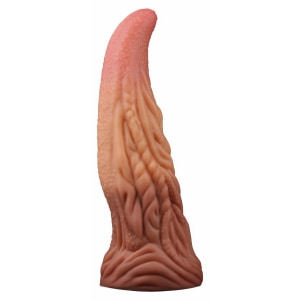 Dildo În Formă De Limbă Platinum 25cm – Strat Dublu Maro pe Sexlab.ro