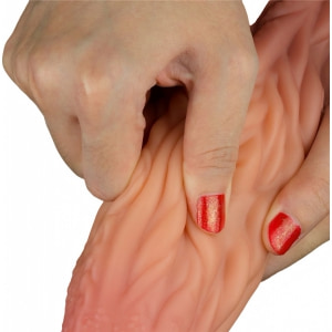 Dildo În Formă De Limbă Platinum 25cm – Strat Dublu Maro