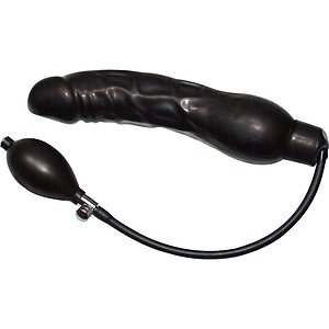 Dildo Inflatable Latex Negru pe SexLab