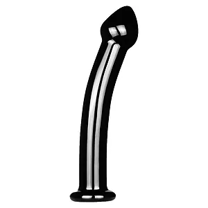 Dildo Just Fun Glass Romance Negru pe SexLab