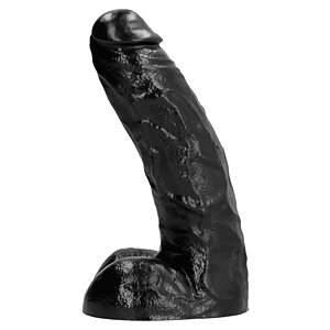 Dildo Realist All Black PVC 27 cm Negru pe SexLab